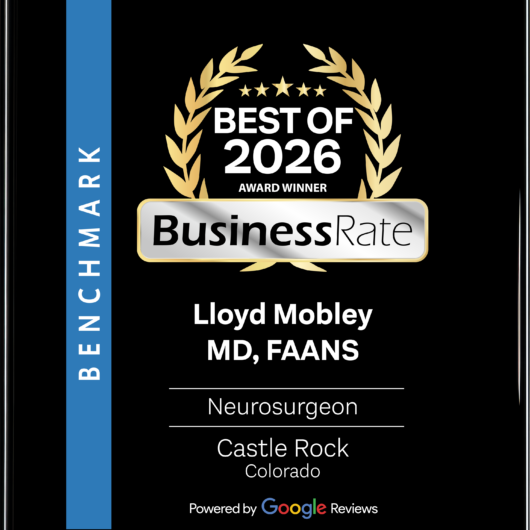 Lloyd Mobley, Castle Rock neurosurgeon, named #1 in Castle Rock by Business Rate in 2026 for outstanding patient reviews.