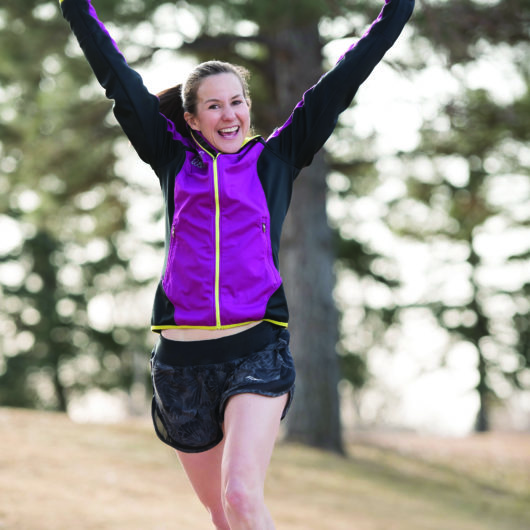 Jill Howard celebrates her return to running after brain tumor removal.