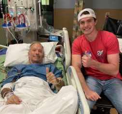 Jeff Sandefer walks after Denver spine surgery.