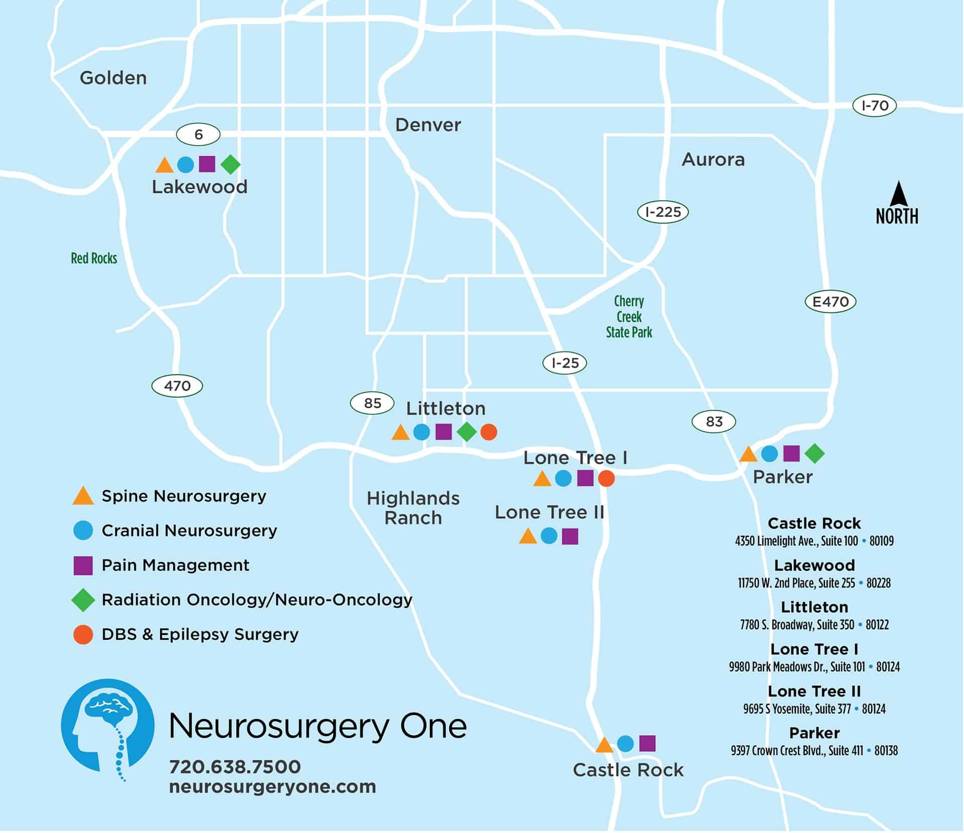 Denver Neurosurgeons and Denver spine surgeons locations