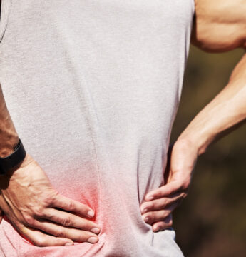 man looks for stenosis back pain relief