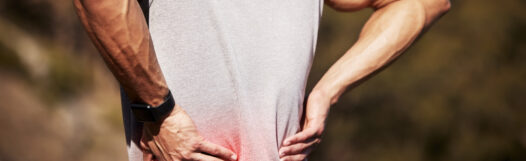 man looks for stenosis back pain relief